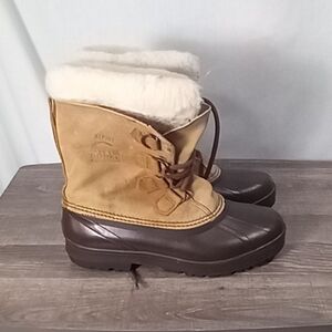 Sorel Tan Alpine Leather Snow Boots  Size 9